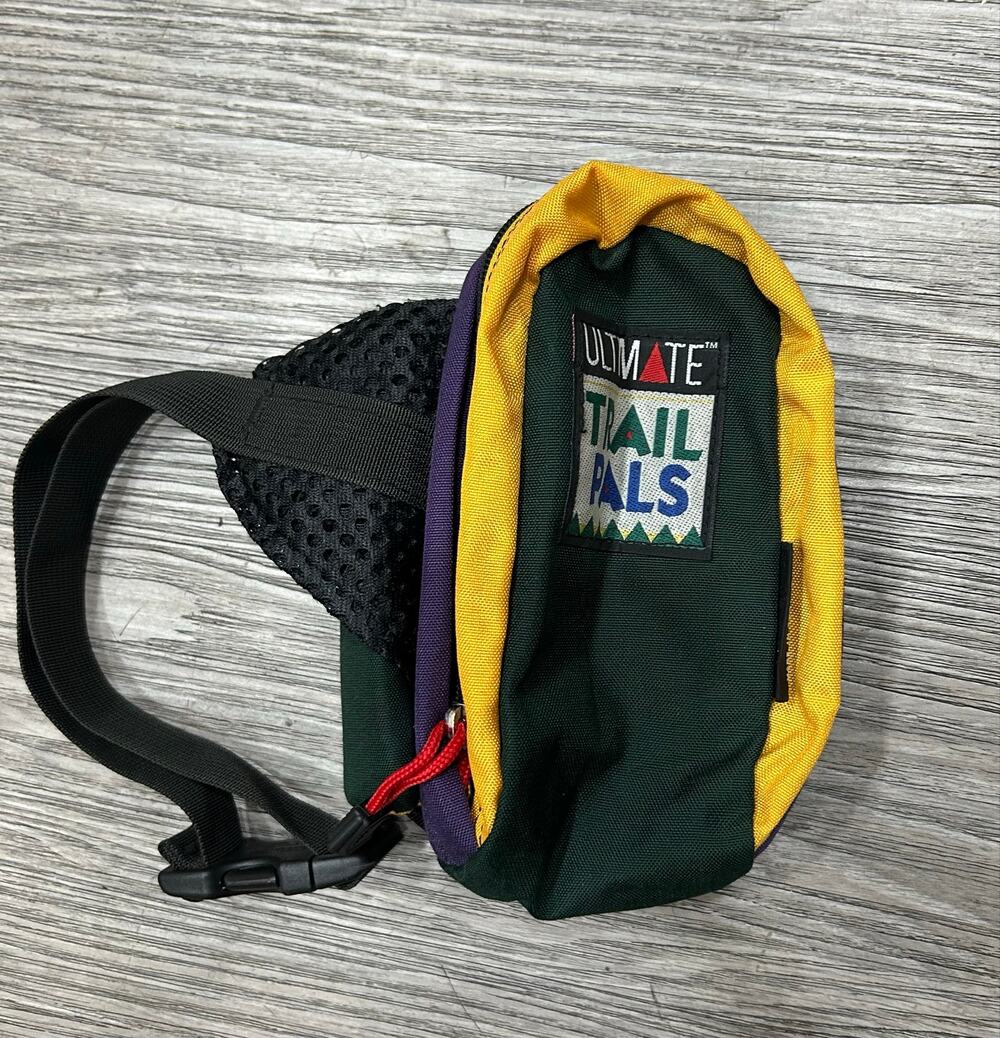 Vintage Ultimate Trail Pals Strider Fanny Pack Green Yellow Purple USA Hiking